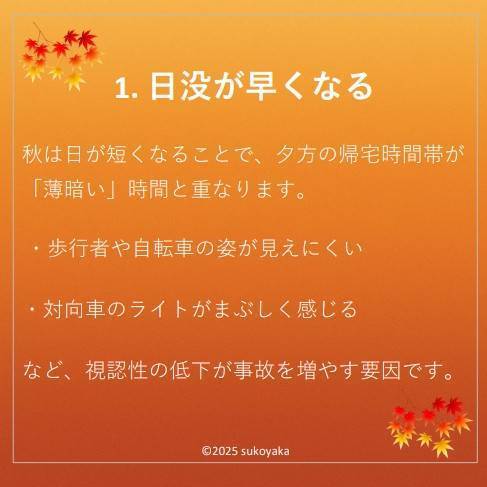 秋に交通事故が増える理由の写真02