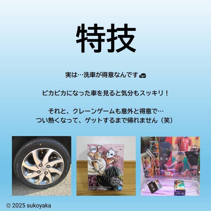 趣味を紹介している写真