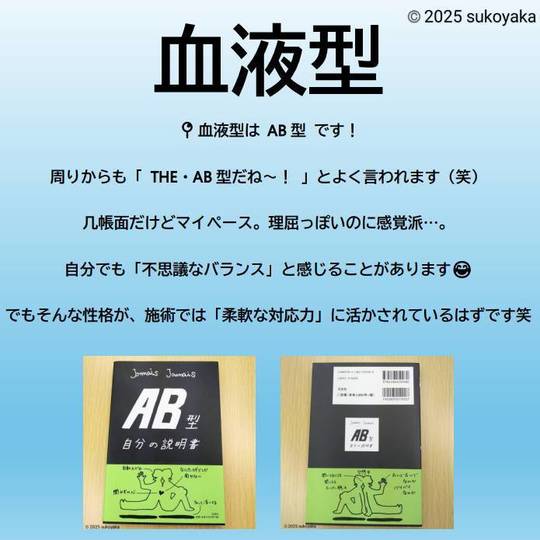 血液型を紹介している写真